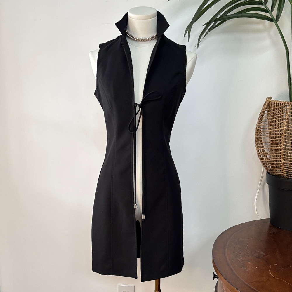 Breakin’ Loose Elegant Black Long Tie front Vest Size 3/4